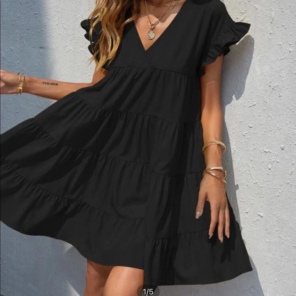 Black SHEIN Smock Dress NWOT